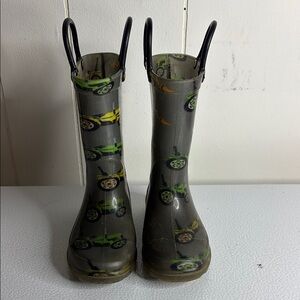 Kids Tractor Print Rain Boots